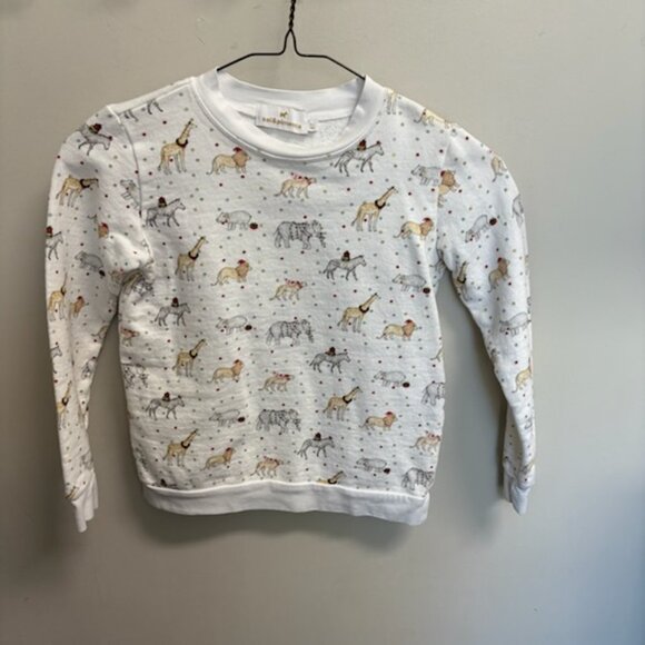 SAL & PIMENTA unisex Christmas Animals sweatshirt in white - Picture 1 of 5